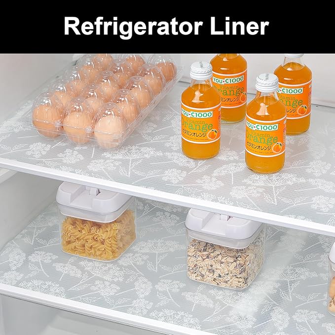 Cooyes Shelf Liners for Kitchen Cabinets, Refrigerator Liners Waterproof & Oil-Proof Kitchen Cupboard Liner Drawer Mats EVA Material Non Adhesive Fridge Liner for Shelves（17.5" W x 78.7" L） - Image 4