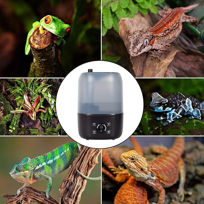Evergreen Pet Supplies Ultrasonic Reptile Fogger Humidifier - Digital Timer Terrarium Fogger - Dry-Run Protection Automatic Misting System - Tabletop Humidifier for Reptiles - 4L, Black - Image 9