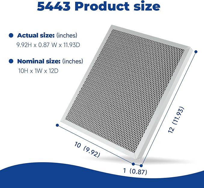 2-Packs 5443 Washable MERV 8 Dehumidifier Filter 10x12x1 Compatible with AprilAire Whole-House Models1830 1850 1852 and Ventilation Models 8191 8192 Replacement Filter - Image 2