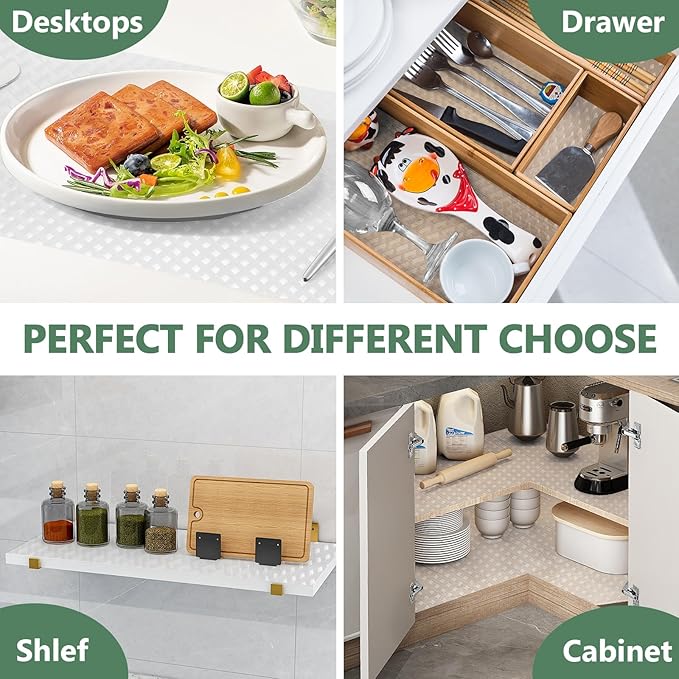Shelf Liners, Non-Adhesive Drawer Liner, Waterproof & Oil-Proof Kitchen Cabinet Cupboard Liner Plastic EVA Material BPA Free Fridge Liner Mats Paper Protector for Shelves (Clear/12in x 60in) - Image 6