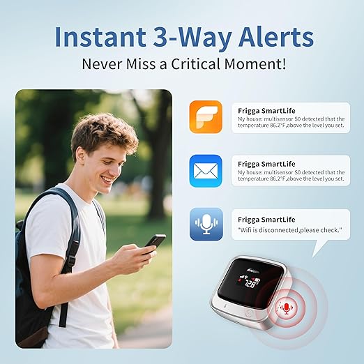 Frigga 4G Cellular & WiFi Temperature Humidity Monitor, 2 Years Subscription Included, Remote Temperature Sensor with App, Email, Voice Alerts for RV, Pets Safety, Vacation Home Monitoring, S0 - Image 5