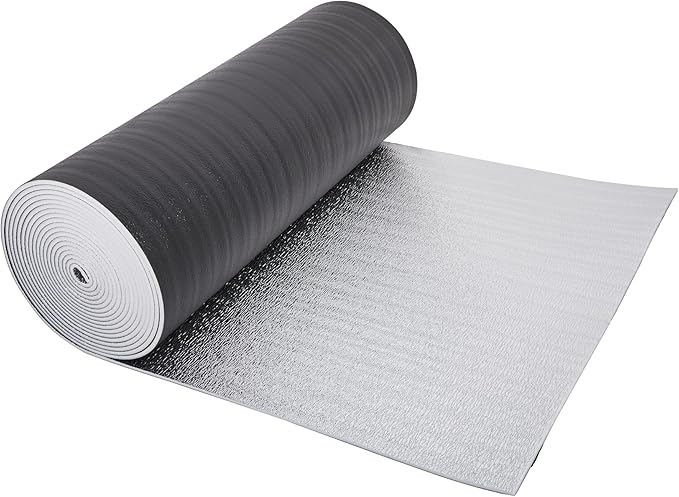 SmartSHIELD -10mm 48" x 125ft R20 Reflective Insulation roll, Foam Core Radiant Barrier, Thermal Insulation Shield - Black / FOIL - Image 2