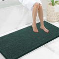 Smiry Luxury Chenille Bathroom Rugs 47x20, Extra Soft and Absorbent Shaggy Bath Mat, Machine Washable, Non-Slip Plush Carpet Runner for Tub, Shower, and Floor, Home Decor Accessories, Green by Smiry