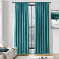 DONREN Thermal Room Darkening Draperies Window Curtain Panels - Easy Care Solid Rod Pocket Curtains for Dining Room (52 W x 96 L,2 Panels,Teal) by DONREN