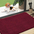 OLANLY Dog Door Mat for Muddy Paws 47x32, Absorbs Moisture and Dirt, Absorbent Non-Slip Washable Doormat, Quick Dry Chenille Mud Mat for Dogs, Entry Indoor Entryway Carpet for Inside Floor, Burgundy by OLANLY