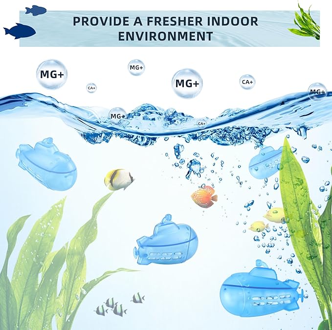 AMI PARTS Humidifier Tank Cleaner for Warm&Cool Most Humidifiers and Fish Tank Humidifier Demineralization Purifie Water Soften Hard Water 18-Pack (Blue, Adorable, Submarine Shape) - Image 2