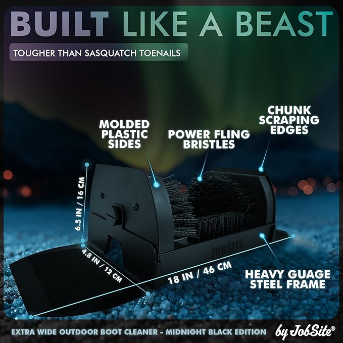 Midnight Black Boot Scrubber - Outdoor Shoe Scraper Brush - No Mount Shoe Cleaner - Sasquatch Sized - Image 3