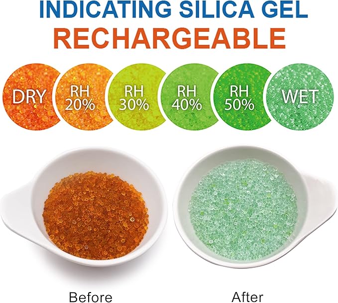 40 Gram Pack of 3 Silica Gel Canister, Gun Safe Dehumidifiers (Orange to Green), Reusable Desiccant Moisture Absorber for Car, Closet - Image 10