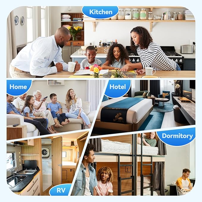 Gas Leak Detector 4-in-1 for Carbon Monoxide Detectors Methane and Propane Alarm Temperature and Humidity Monitor, Suitable for Home, Kitchen, RV, Hotel, Travel - Image 3