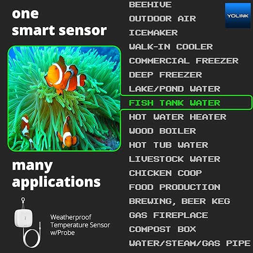 YoLink Weatherproof Fluid, Air, Surface Extreme High/Low Temperature Sensor with Probe, 1000 feet Long Range, App Alerts, Text/SMS, Email Alerts, YoLink Hub Included - Image 4