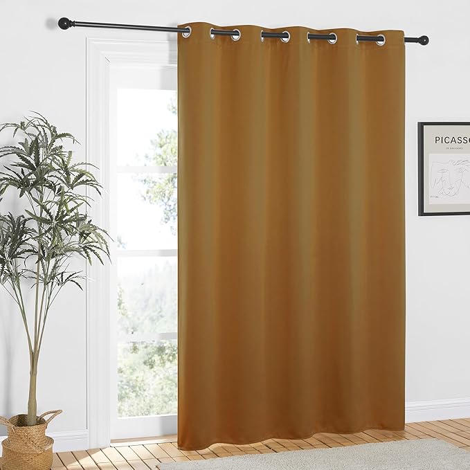 NICETOWN Gold Brown Blackout Curtains 84 inch Length, Grommet Top Room Darkening Drapes for Bedroom Living Room, Light Blocking Window Covering for Privacy (W66 x L84 Inch, 1 Panel) - Image 8