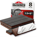 X-PROTECTOR Non-Slip Furniture Pads 8 PCS 1.5” x 5” - Rubber Furniture Grippers - Self-Adhesive Floor Protectors Grips for Furniture Feet! by X-Protector