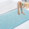 Smiry Luxury Chenille Bathroom Rugs 59x35, Extra Soft and Absorbent Shaggy Bath Mat, Machine Washable, Non-Slip Plush Carpet Runner for Tub, Shower, and Floor, Home Decor Accessories, Sky Blue by Smiry