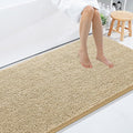 Smiry Luxury Chenille Bathroom Rugs 59x35, Extra Soft and Absorbent Shaggy Bath Mat, Machine Washable, Non-Slip Plush Carpet Runner for Tub, Shower, and Floor, Home Decor Accessories, Beige by Smiry