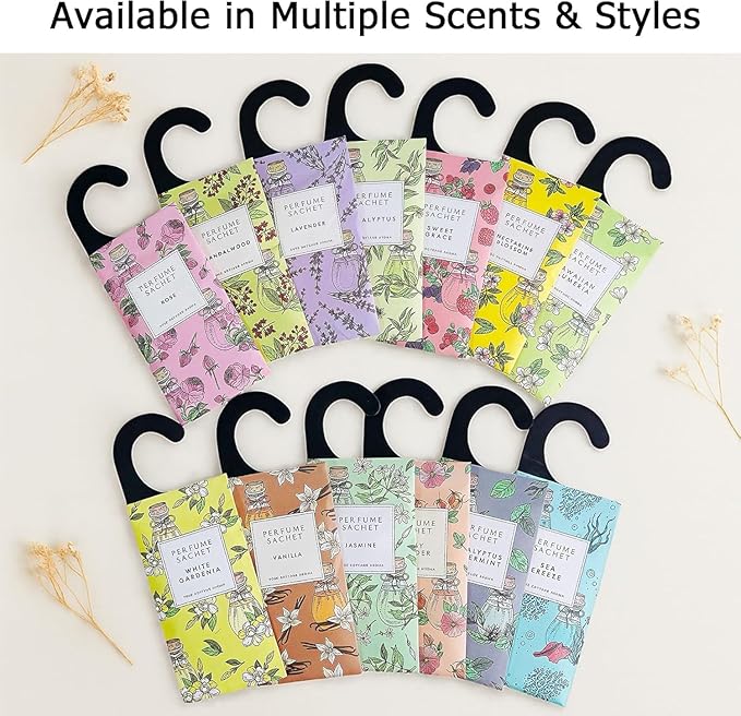 ROSE COTTAGE Large 12 Packs Eucalyptus Hanging Closet Deodorizer Air Freshener Long Lasting Scented Sachets Smell Goods for House - Image 5
