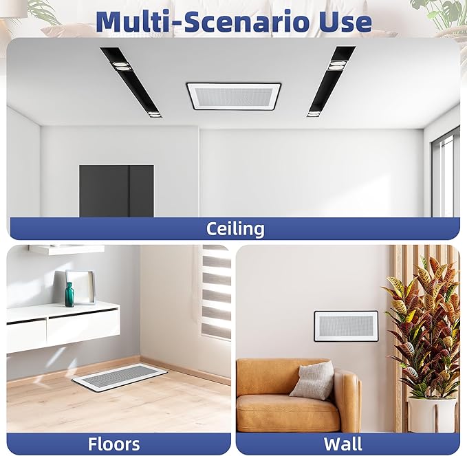 Magnetic Vent Covers - 5" x 11" Vent Screen Mesh Covers for Floor, Wall and Ceiling Registers of Width 5" to 6", Length 11" to 12", Strong Magnetic Floor Vent Covers, Non Peeling - White - Image 6