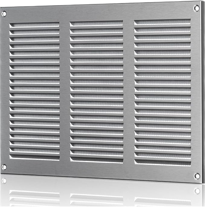 10x6 inch (Duct Opening) Vent Cover - Ventilation Covers for Wall and Ceiling - Stainless Steel Return Grille - HVAC AC Air Vents Register for Indoor and Outdoor Use with Mesh - Image 3