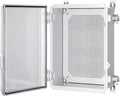 Junction Box, IP67 Waterproof Plastic Enclosure for Electrical Project, Hinged Grey Cover, Includes Mounting Plate and Wall Bracket (Transparent Cover, 14.6"×10.6"×5.9") by Gratury