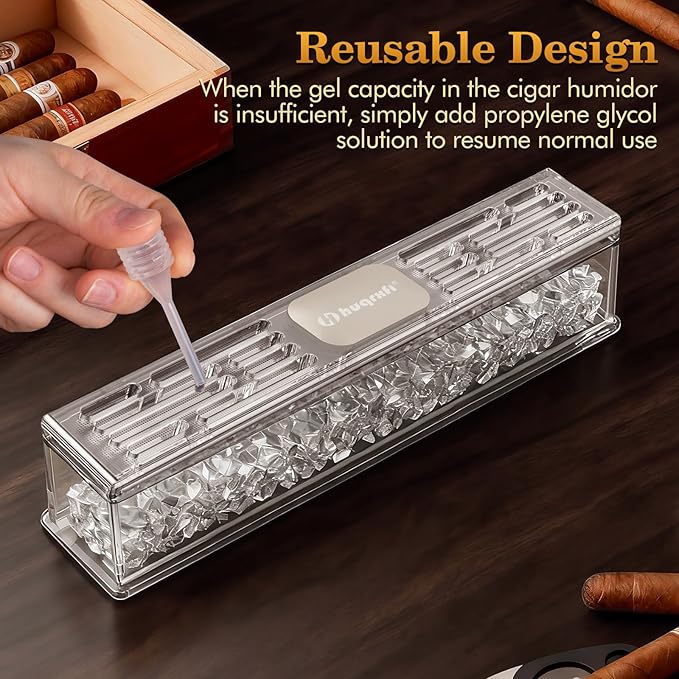 Pre-Filled Cigar Humidifier – Ready-to-Use Crystal Gel Humidifier, Cigar Humidor Accessories, Maintains Ideal 65-70% Cigars Humidity - Image 5
