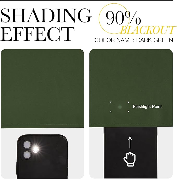 NICETOWN Dark Green Blackout Cafe Satin Curtains for Small Windows, 42" Wide by 36" Long, 2 Panels, Rod Pocket Noise Reducing Faux Silk Blackout Drapes for Cupboard - Image 4