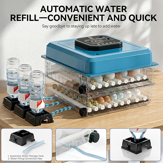 Incubators for Hatching Eggs, 136 Eggs Incubator Digital Poultry Hatcher with Auto Egg Turning, Temp & Humidity Display, 5 Modes, Day Counter & Egg Candler for Chicken/Duck/Goose/Quail - Image 7