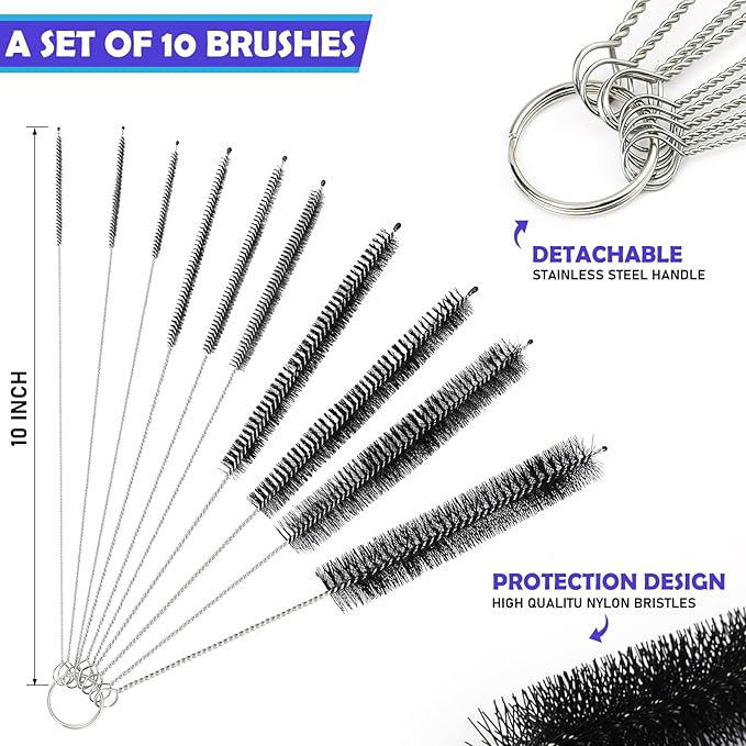 Hookah Brush Cleaning Kit 4 Brushes， Hookah Set | Bottle Cleaner Tube Pipe Cleaner | Premium Cleaning Hookah Accessorie Set | for Cleaning Glass Bases,Hookah Vase Cleaning Set & Hookah Cleaning Set - Image 4