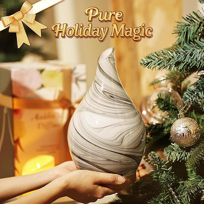 Porseme 280ml Essential Oil Diffuser Glass Color Changing Aroma Air Diffusers Aromatherapy Ultrasonic Cool Mist Humidifier 7 Running Hours Waterless Auto-Off for Sleeping, Yoga, Office, Spa (Ink) - Image 6