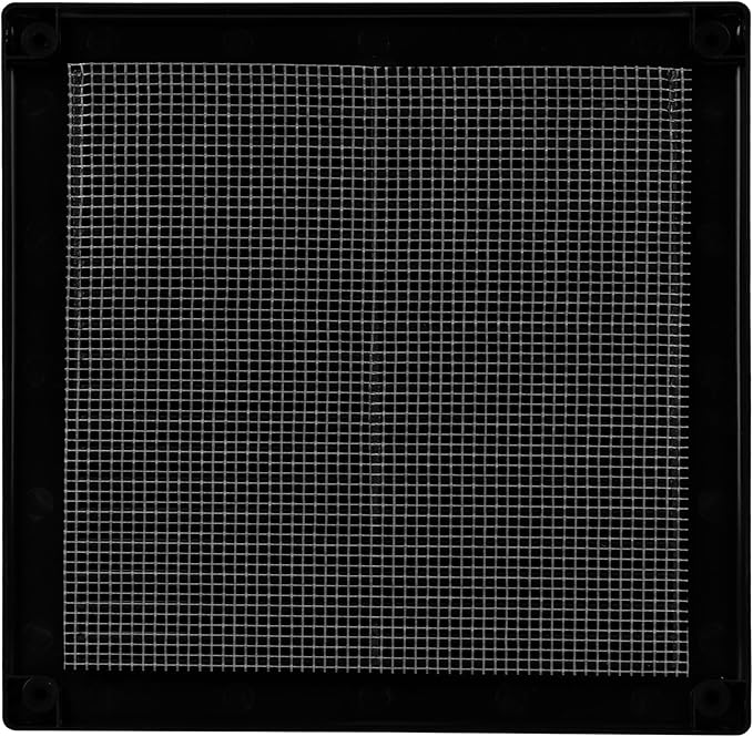 10" x 10" (Outer Size) Square Air Vent Cover – Black Plastic Vent Deflector - Screen Mesh, Surface Mount Wall Ceiling – Cold Air Return Soffit Air Vent Cover - Register Indoor Outdoor - Image 9