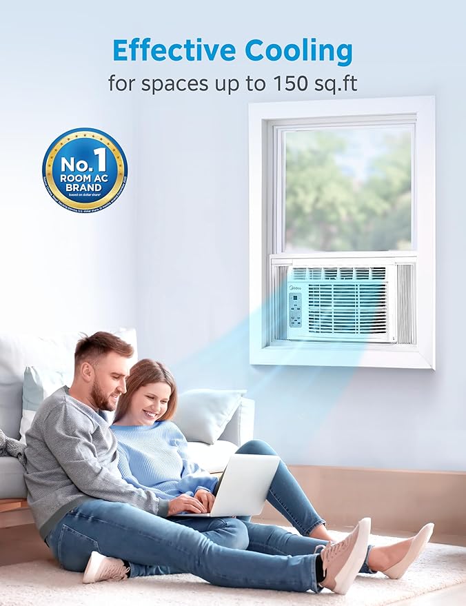 Midea 5,000 BTU Window Air Conditioner, Cools up to 150 Sq. Ft. with Easy-to-Use Reusable Filter, Remote, Perfect AC for Bedroom, Living Room, Home Office, Electronic Control - Image 3