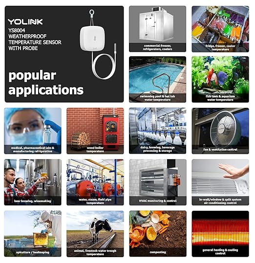 YoLink Weatherproof Fluid, Air, Surface Extreme High/Low Temperature Sensor with Probe, 1/4 Mile Long Range, YoLink Hub Required - Image 4