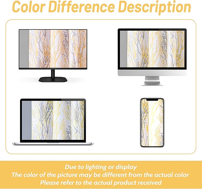 DriftAway Tree Branch Blackout Curtains Double Layer 84 Inches Long for Bedroom Printed Patterned Classic Thermal Insulated Summer Sound Lined Grommet Drapes for Living Room 2 Panels Yellow/White - Image 9
