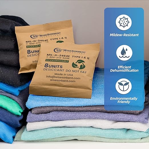 Kraft Clay Desiccants Packs for Safe, 264 Gram 35 Packs Dehumidifier for Gun Safe, Military Grade Moisture Absorbers, Conforms to MIL-D-3464E Type I & II Absorbents - Image 5