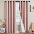 H.VERSAILTEX Linen Curtains 100% Blackout Curtains for Bedroom 84 inch Long Full Light Blocking Nature Linen Blended Window Curtains for Living Room Nickel Grommet (2 Panels, Heathered Baby Pink) by HVERSAILTEX