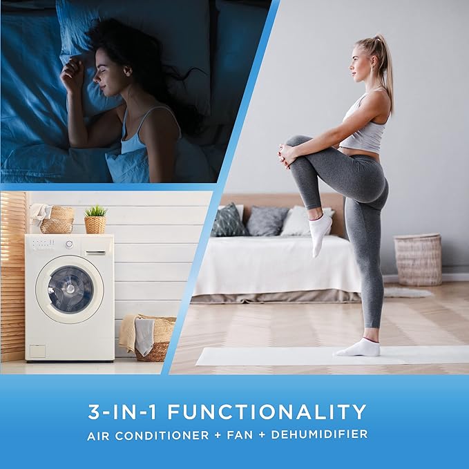 COMMERCIAL COOL Portable Air Conditioner, Dehumidifier & Fan, Portable Air Conditioner 9,000 BTU Covers up to 400 Sq. Ft. Wi-Fi Enabled, Pink - Image 3