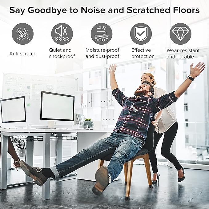 24PCS Upgraded Silicone Chair Leg Floor Protectors for Hardwood Floors, Furniture Sliders for Chair Legs, Felt Bottom Furniture Pads, Anti-Slip Round&Square Cap Covers to Scratch and Reduce Noise - Image 4
