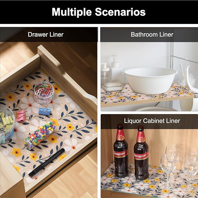 Cooyes Shelf Liner – Premium Non-Adhesive Cabinet & Drawer Liner for Kitchen – Waterproof Shelf Paper with Modern Pattern – Durable EVA Cabinet Mat – Easy to Cut （12" W x 240" L） - Image 8