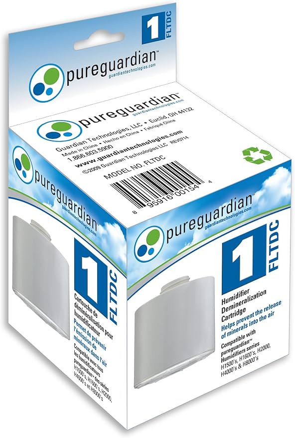 PureGuardian Humidifier Demineralization Filter, Cartridge 1, Prevents Release of Minerals, Lasts 1000 Hours, White, FLTDC by PureGuardian