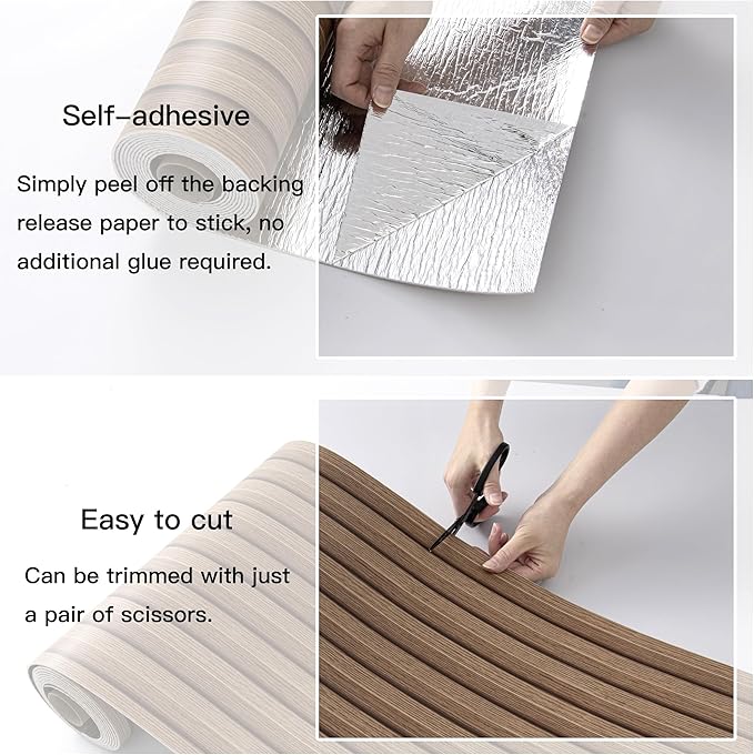 Peel and Stick PVC Slat Wall Panels, Wood Grain Self-Adhesive Soundproof Paneling, 3D Faux Wood Panels for Bedroom Bathroom Walls & Ceilings 118"x15.75"(Light Walnut,13Sq.ft) - Image 6