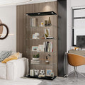 Yoluckea 5 Shelves Glass Display Cabinet with 2 Doors, Floor Standing Clear Glass Curio Cabinet Collection Display Case for Living Room Bedroom 73.82” x 31.69” x 14.37” Black by Yoluckea