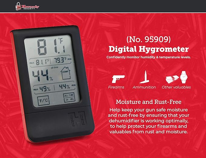 Hornady Digital Hygrometer, 95909 - Indoor Temperature and Humidity Monitor with Touchscreen LCD Display - Ideal Room Thermometer Hygrometer for Gun Safes & Cabinets, Closets, Workbench & More - Image 3