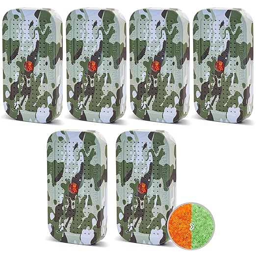 40 Gram Gun Safe Dehumidifier Camouflage, Rechargeable Desiccant Canister Dehumidifier Bags, Reusable Silica Gel Packets Moisture Absorbers for Car, Bathroom, Basement [6 Pack] by Wisesorb