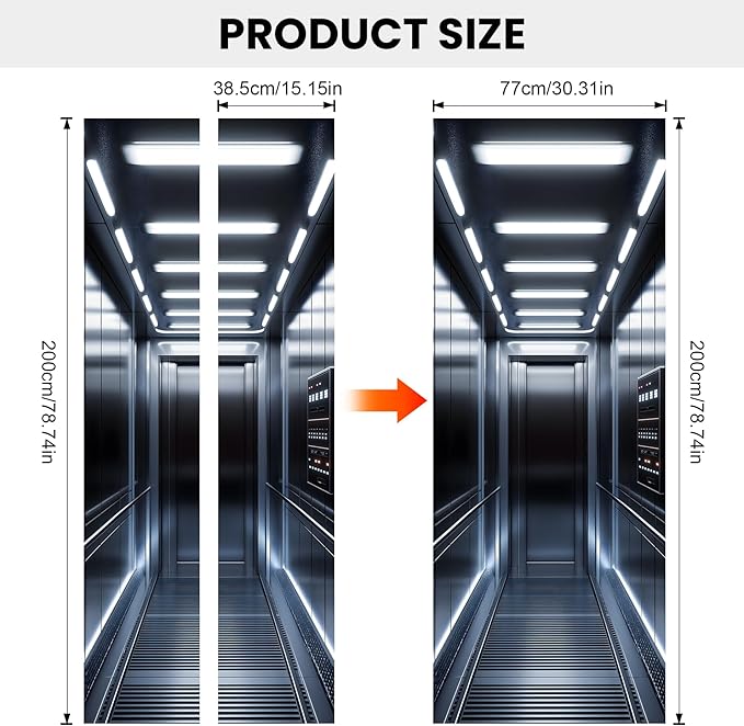 3D Door Decals Stickers Peel Stick Wall Murals Vinyl Wallpaper Self-Adhesive Mural Door Covers Decorative for Furniture Home Decor Wrinkle-Resistant Waterproof - Image 3