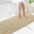 Smiry Luxury Chenille Bathroom Rugs 59x20, Extra Soft and Absorbent Shaggy Bath Mat, Machine Washable, Non-Slip Plush Carpet Runner for Tub, Shower, and Floor, Home Decor Accessories, Beige by Smiry