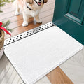OLANLY Dog Door Mat for Muddy Paws 24x16, Absorbs Moisture and Dirt, Absorbent Non-Slip Washable Doormat, Quick Dry Chenille Mud Mat for Dogs, Entry Indoor Entryway Carpet for Inside Floor, White by OLANLY