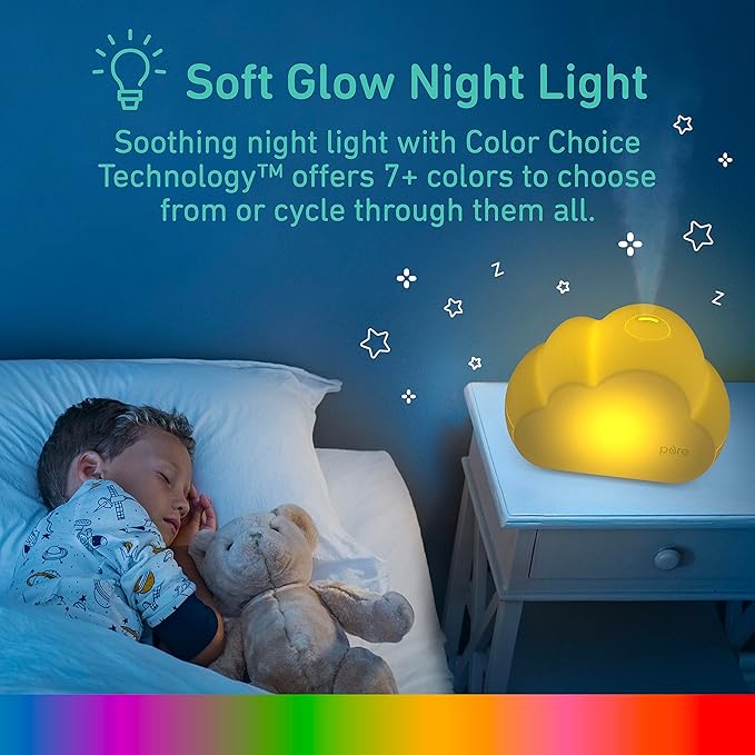 Pure Enrichment PureBaby Cloud Ultrasonic Cool Mist Humidifier Quiet Variable Mist for up to 24 Hrs Ideal for Baby Nurseries & Kids Bedrooms to Relieve Congestion Colds & Coughs, Night Light, BPA-Free - Image 3