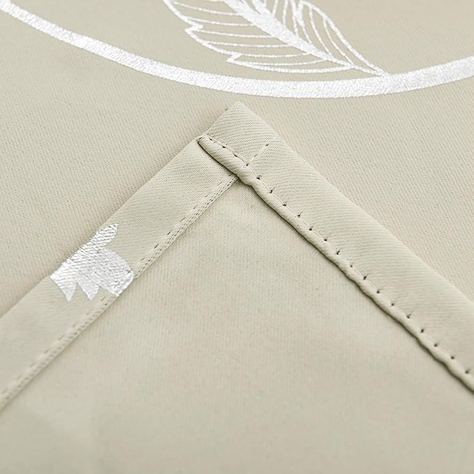BUHUA Blackout Curtains for Sliding Door Extral Wide Room Divider Blackout Curtain Panels for Patio Bedroom Grommet Top Room Curtains & Drapes, Beige, 100Wx84L, 1 Panel - Image 5