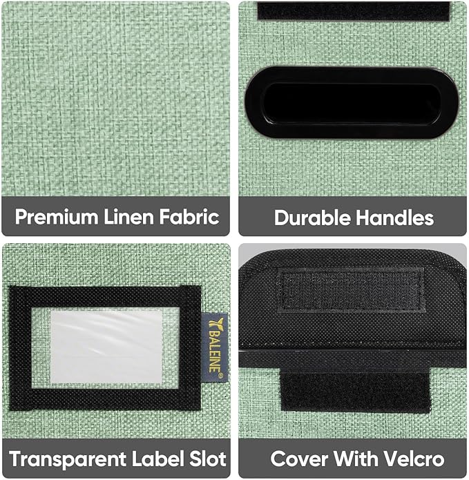 BALEINE File Organizer Box with Lid, Collapsible File Folder Organizer with Plastic Slide, Hanging File Folder Box for Office Document Storage (2 Pack, Green, S) - Image 6