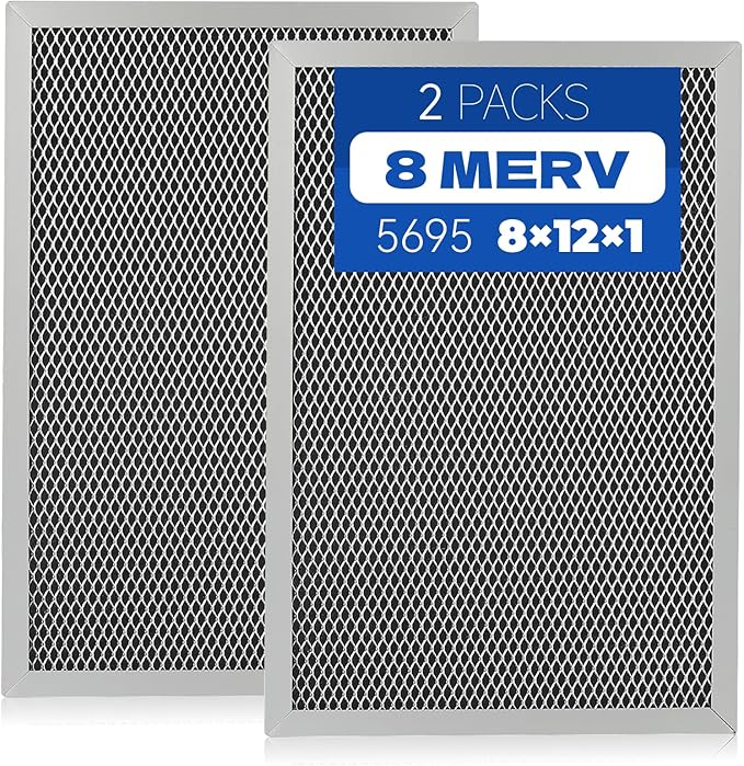 2-Packs 5695 Washable MERV 8 Dehumidifier Filter 8x12x1 Compatible with AprilAire Whole-House Models 1820 1820Z E070 E070KZ E070KZM E070N E070T E070Z Replacement Filter by XFIBER