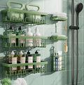 Veken Rustproof & Waterproof Shower Caddy 6-Pack, No Drilling Adhesive Shelves Rack with Soap Holder, Large Capacity Bathroom Organizers and Storage, Wall-Mounted Kitchen & Home Decor, Green by Veken