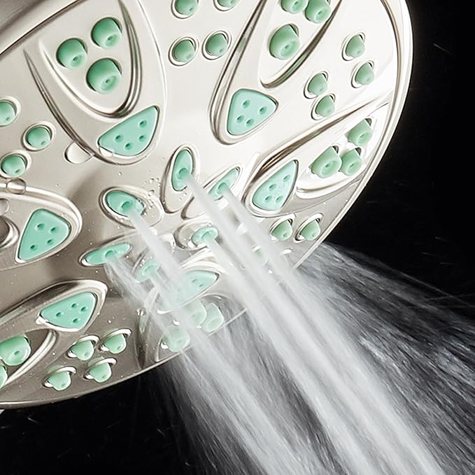 AquaDance Antimicrobial – Anti-Clog High-Pressure 6-Setting Shower Head with Microban Nozzle Protection from Growth of Mold, Mildew & Bacteria for Stronger Shower! 4" Coral Green - Image 7